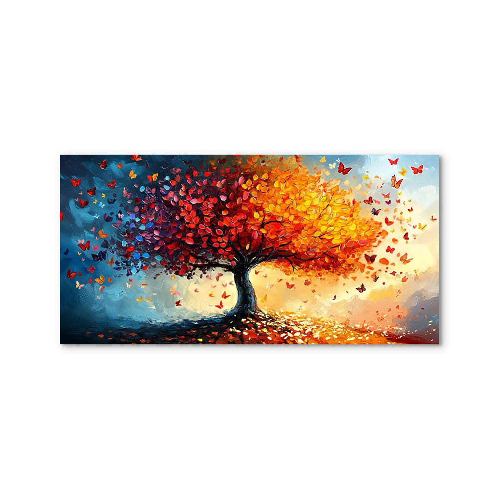 Abstract Colourful Tree Canvas