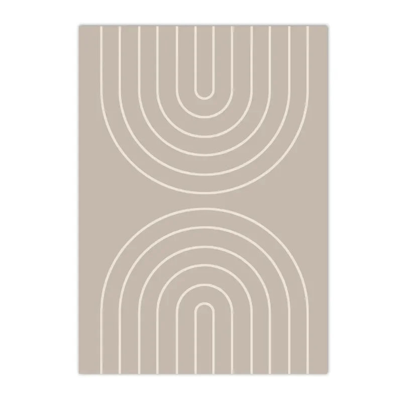 minimalist beige abstract line art canvas wall print