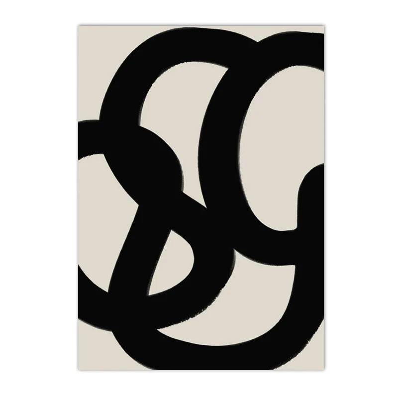 beige and black minimal line abstract boho canvas