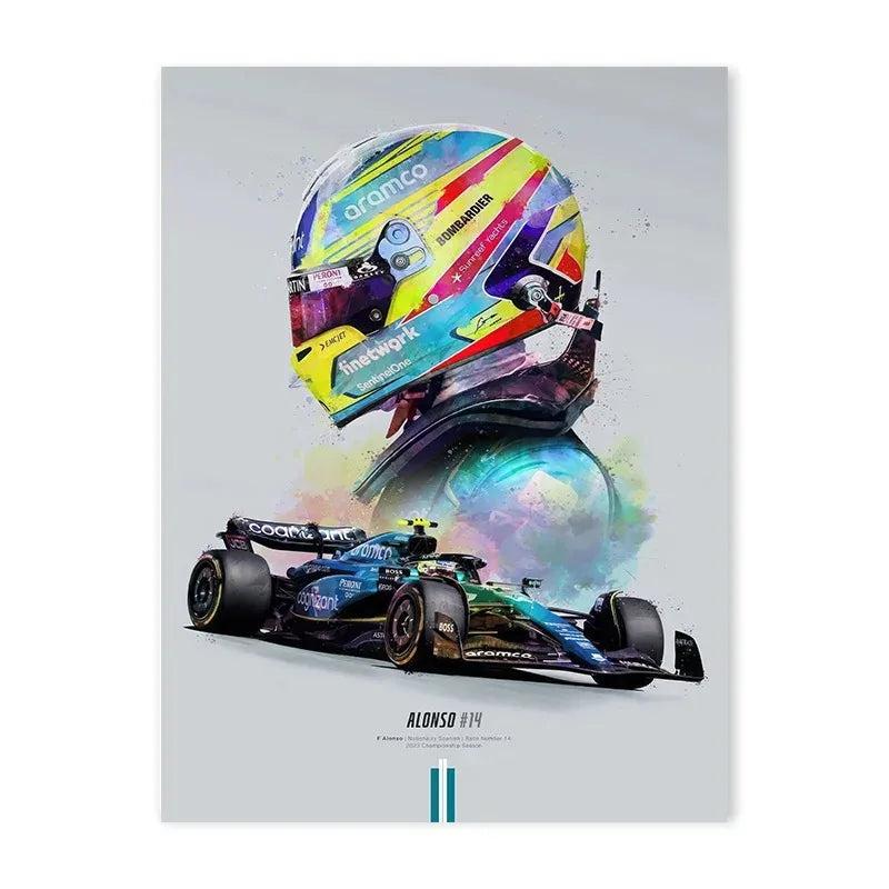 Colorful Racer Car Canvas