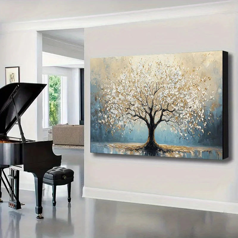 large textured abstract tree oil painting canvas wall art