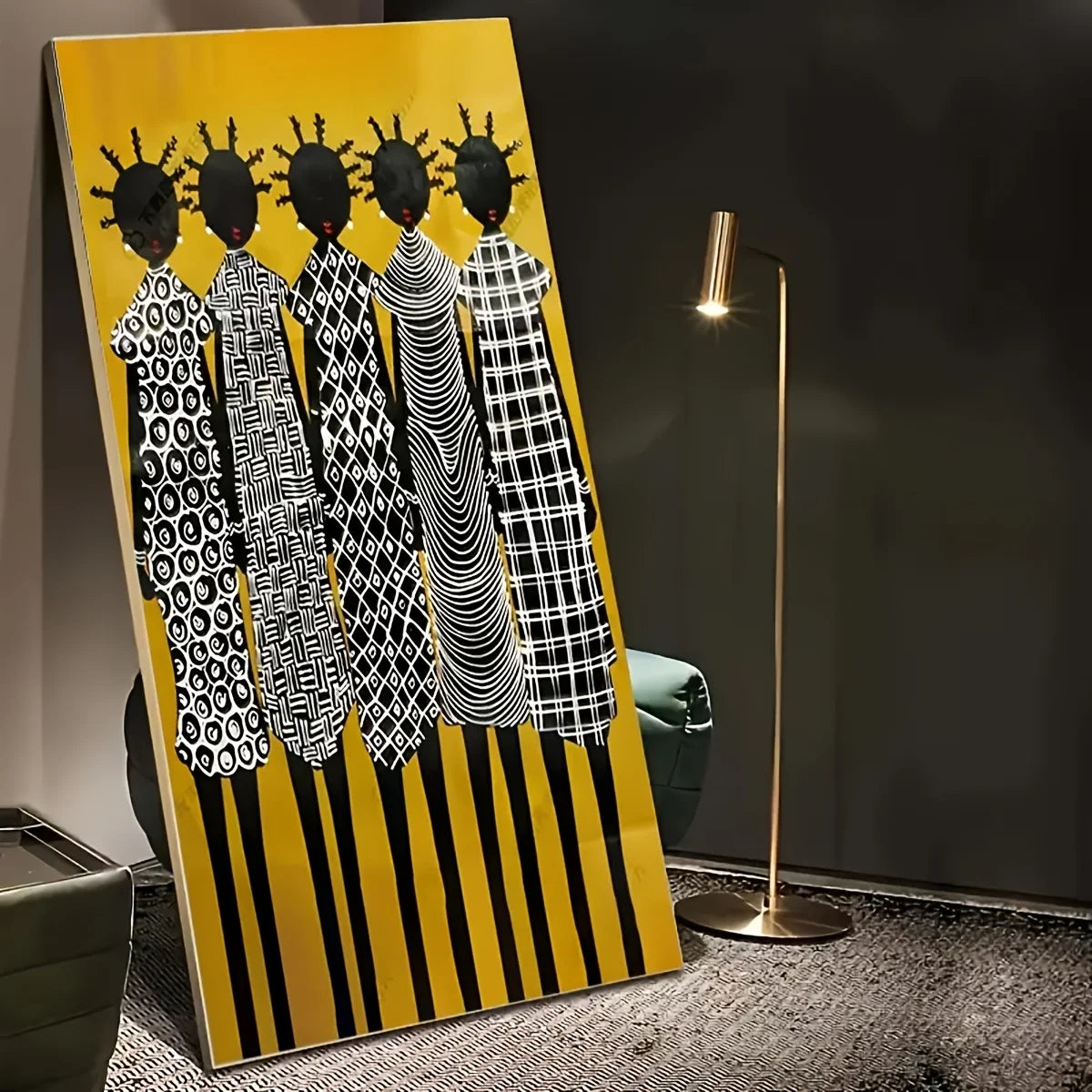 african tribal black female portrait frameless large canvas