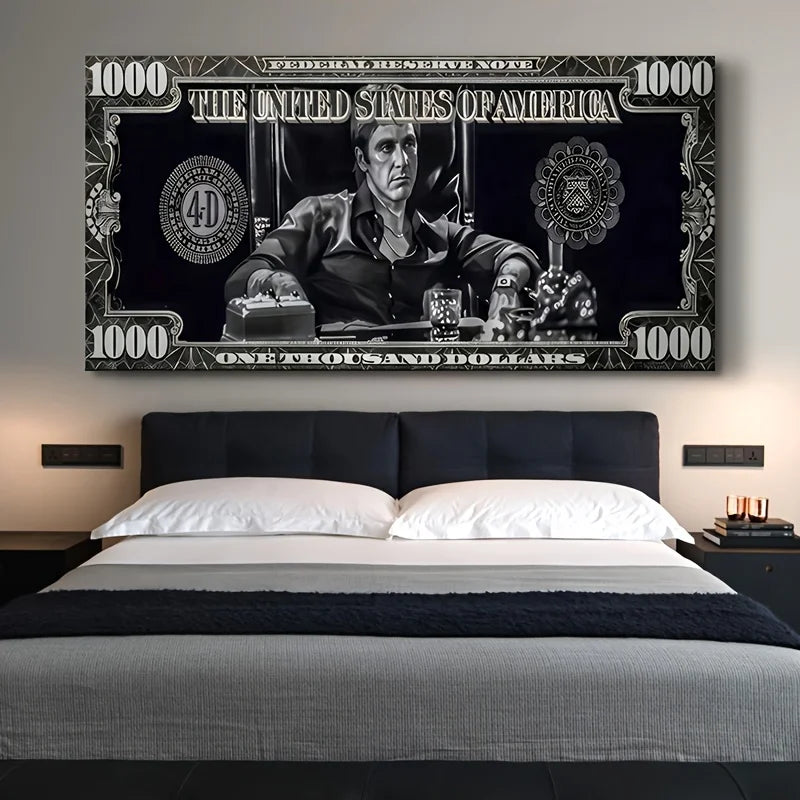 scarface tony montana money poster cinematic canvas