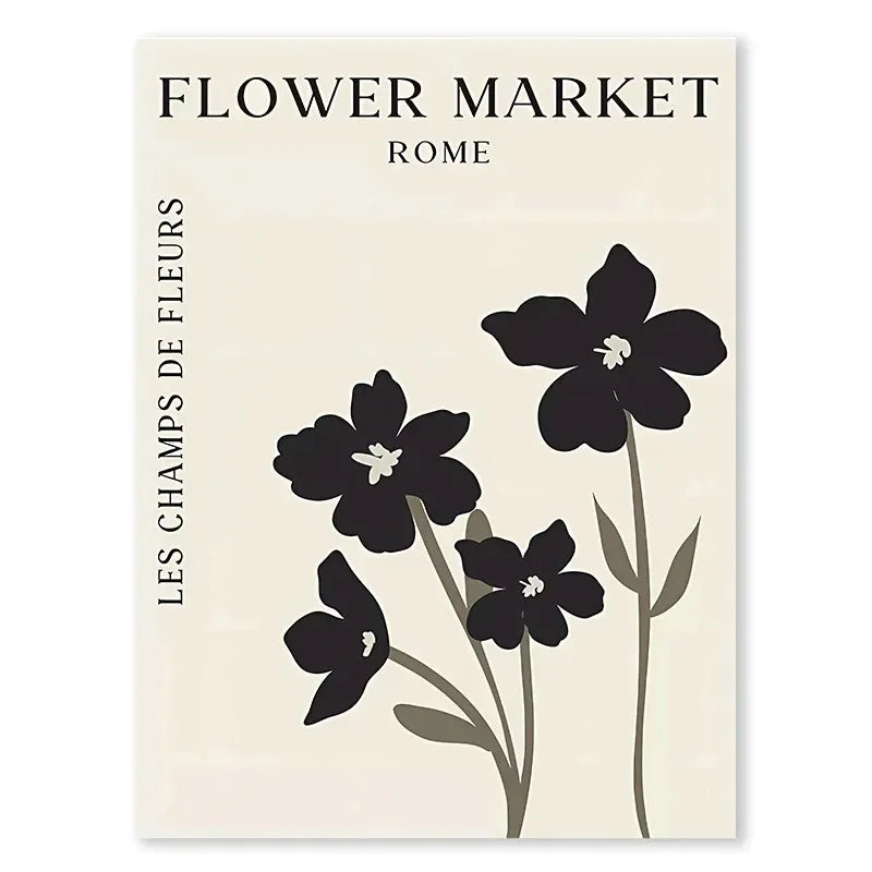 Vintage Butterfly & Flowers Canvas Print