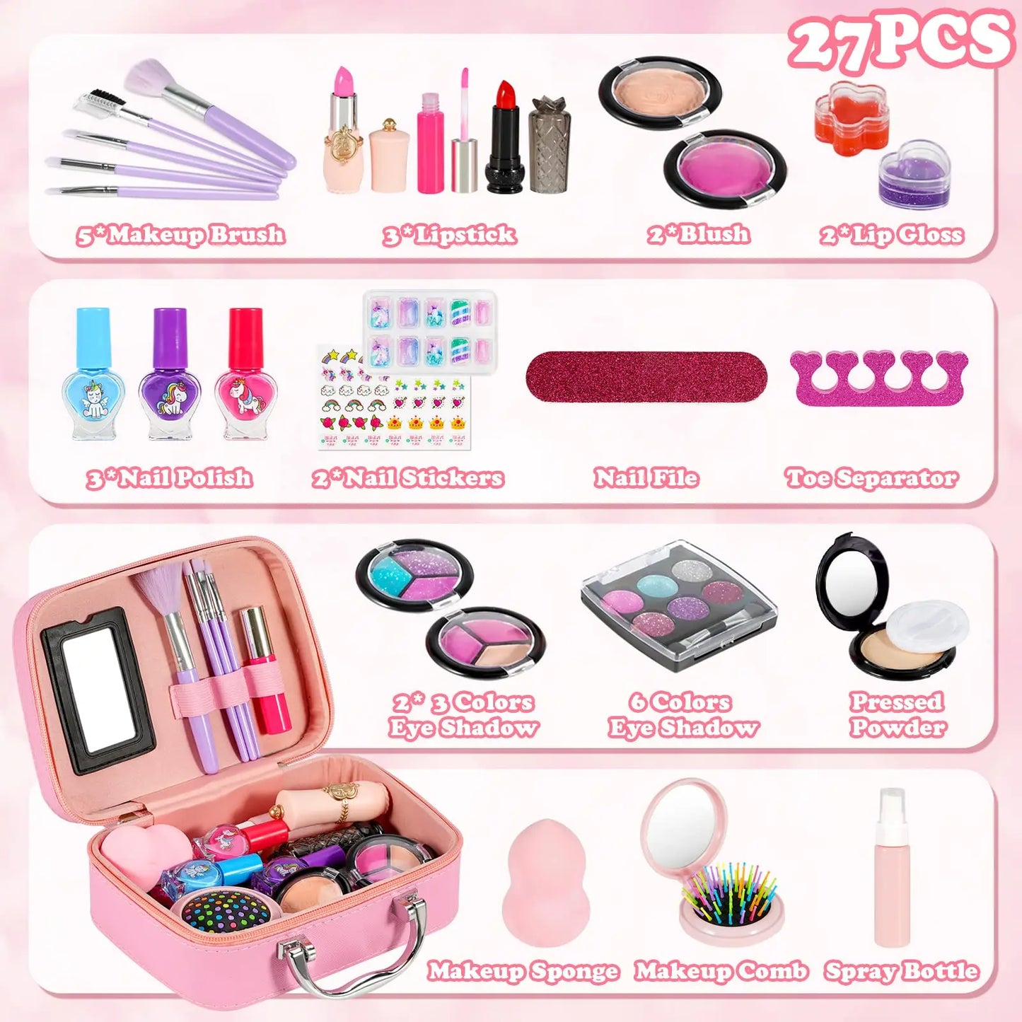 Children's 27-Piece Washable Make-Up Set