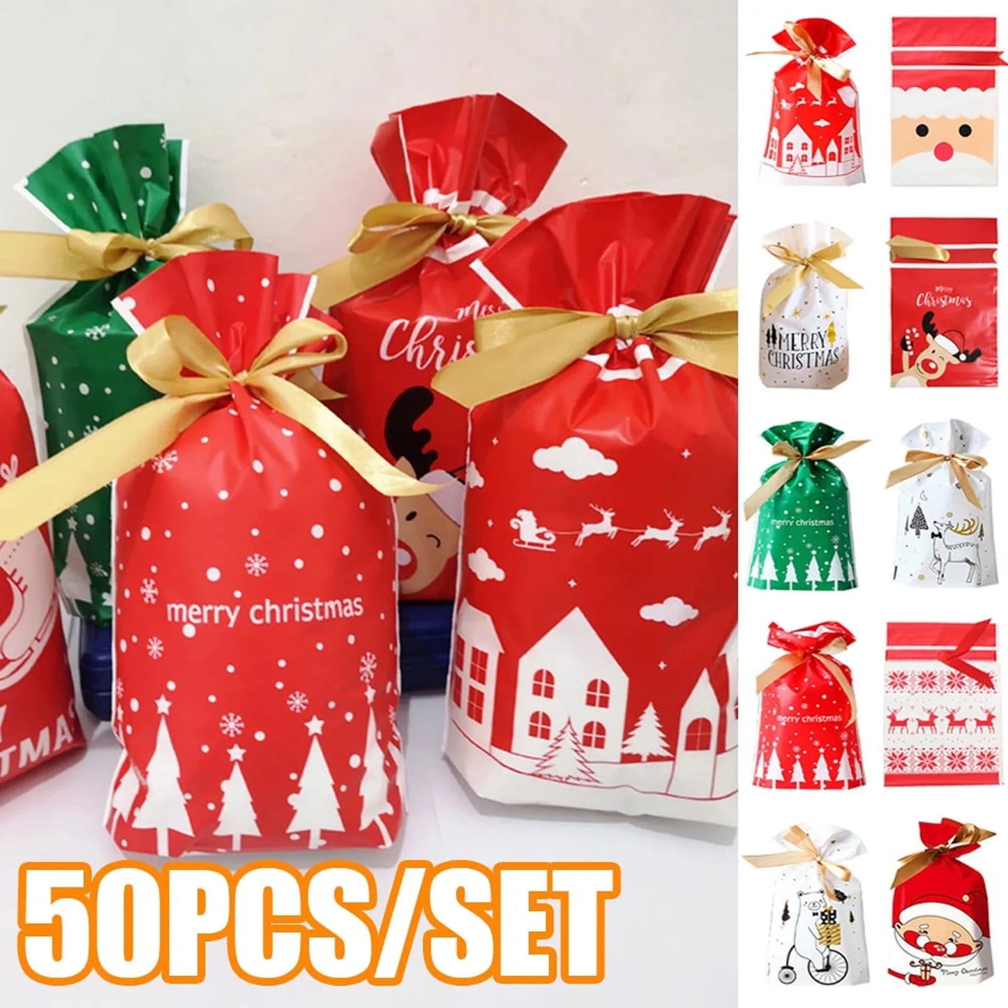 Christmas Gift Bags - Pack Of 50