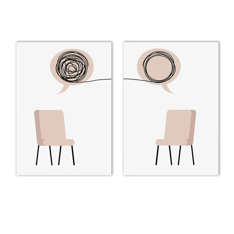 minimalist abstract canvas suitable for psychology therapy office
