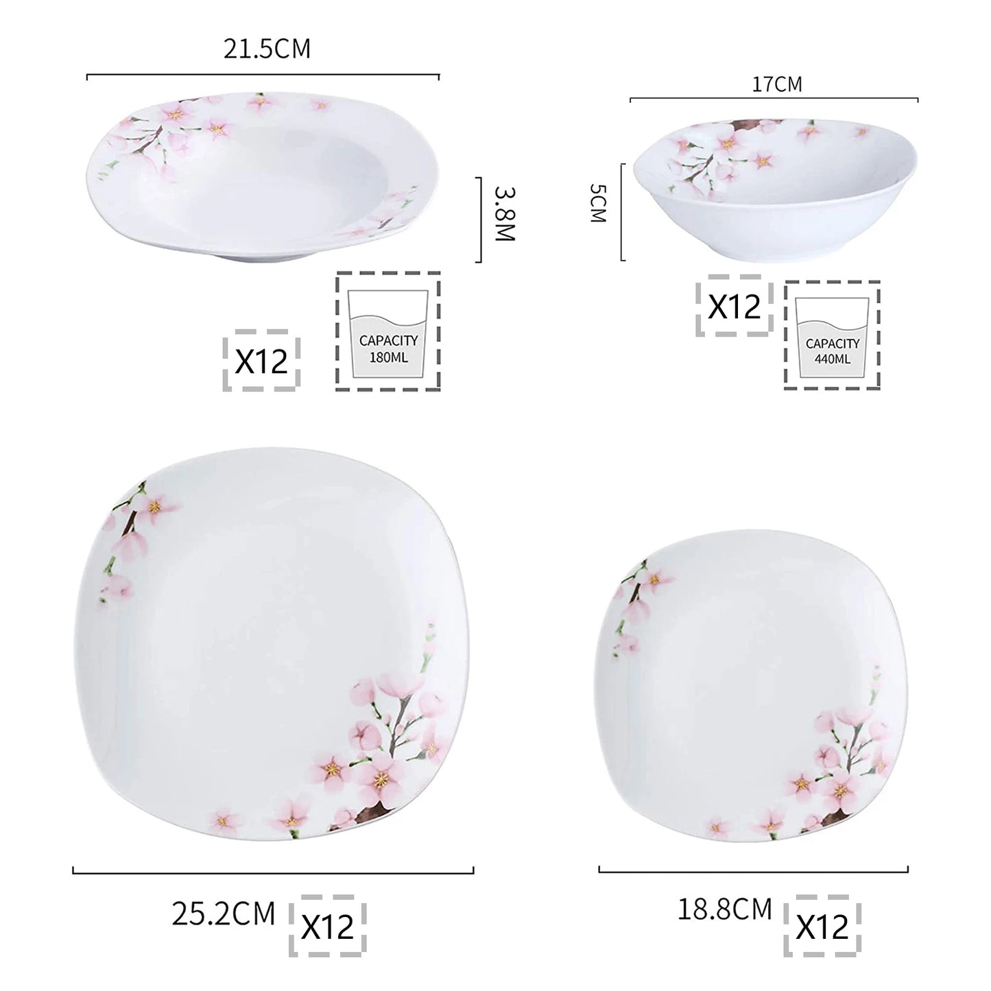 VEWEET Porcelain Dinnerware Sets