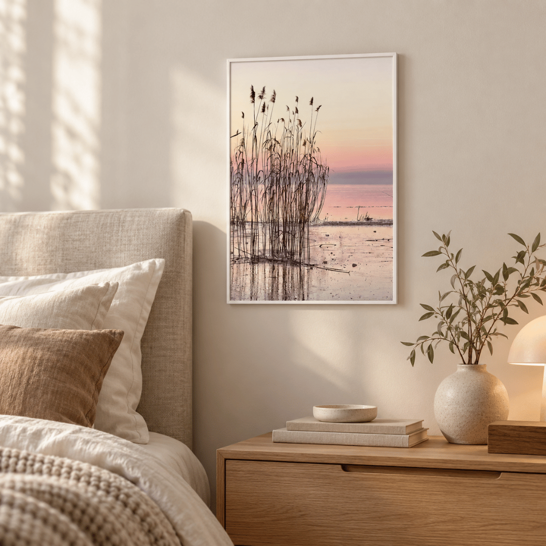 Blush Reed Sunset Canvas Print