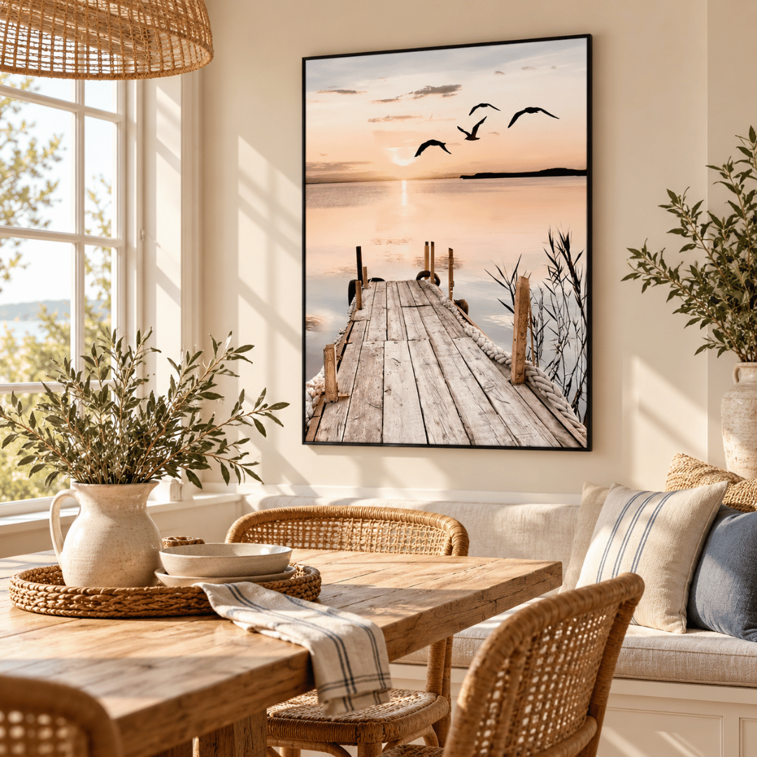 Sunset Pier Flight Canvas Print