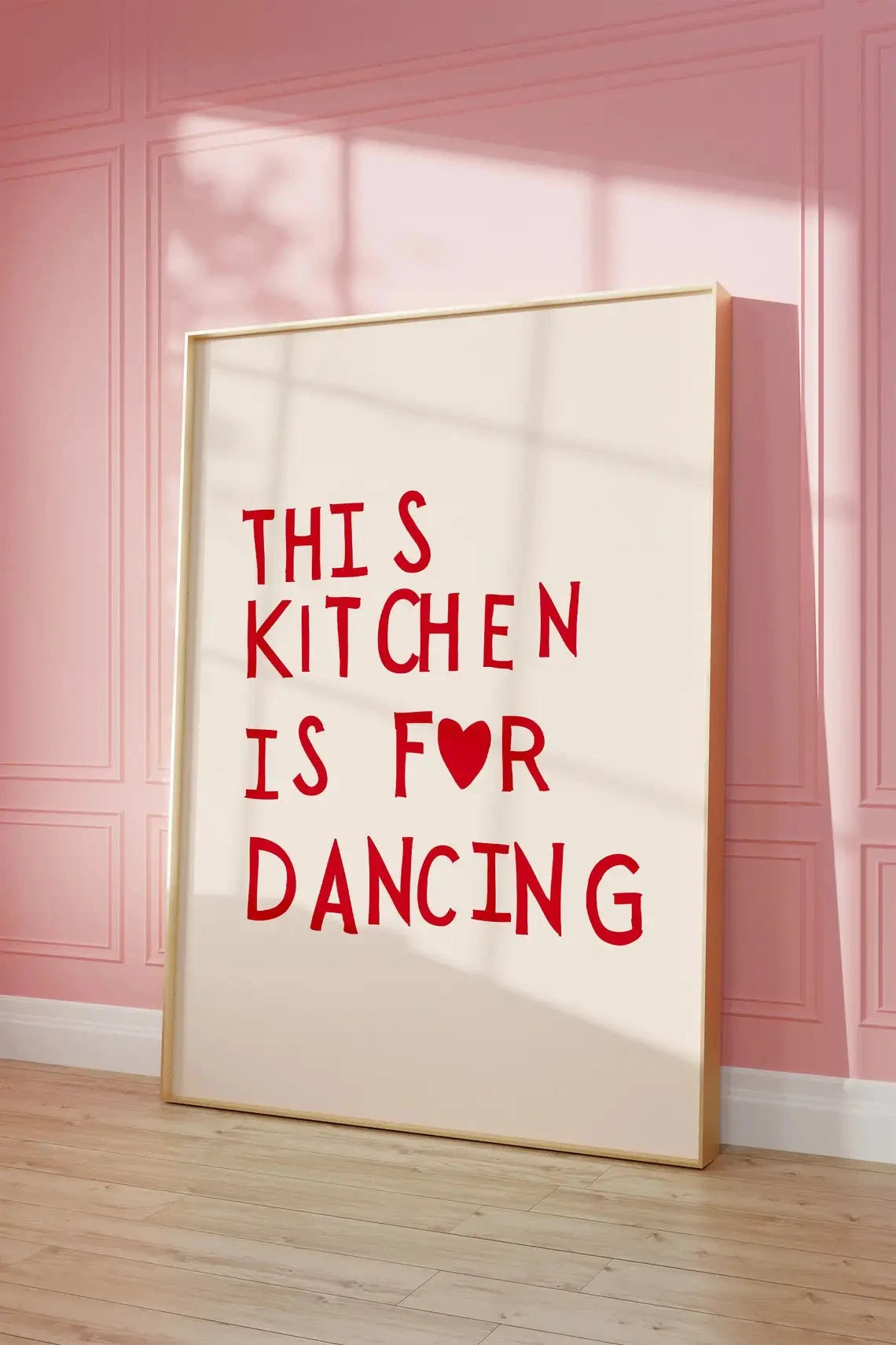 Minimalist Heart "This Kitchen Is For Dancing" Quote Print