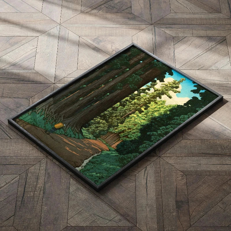 Japanese Forest Path "Road to Nikko" By Kawase Hasui