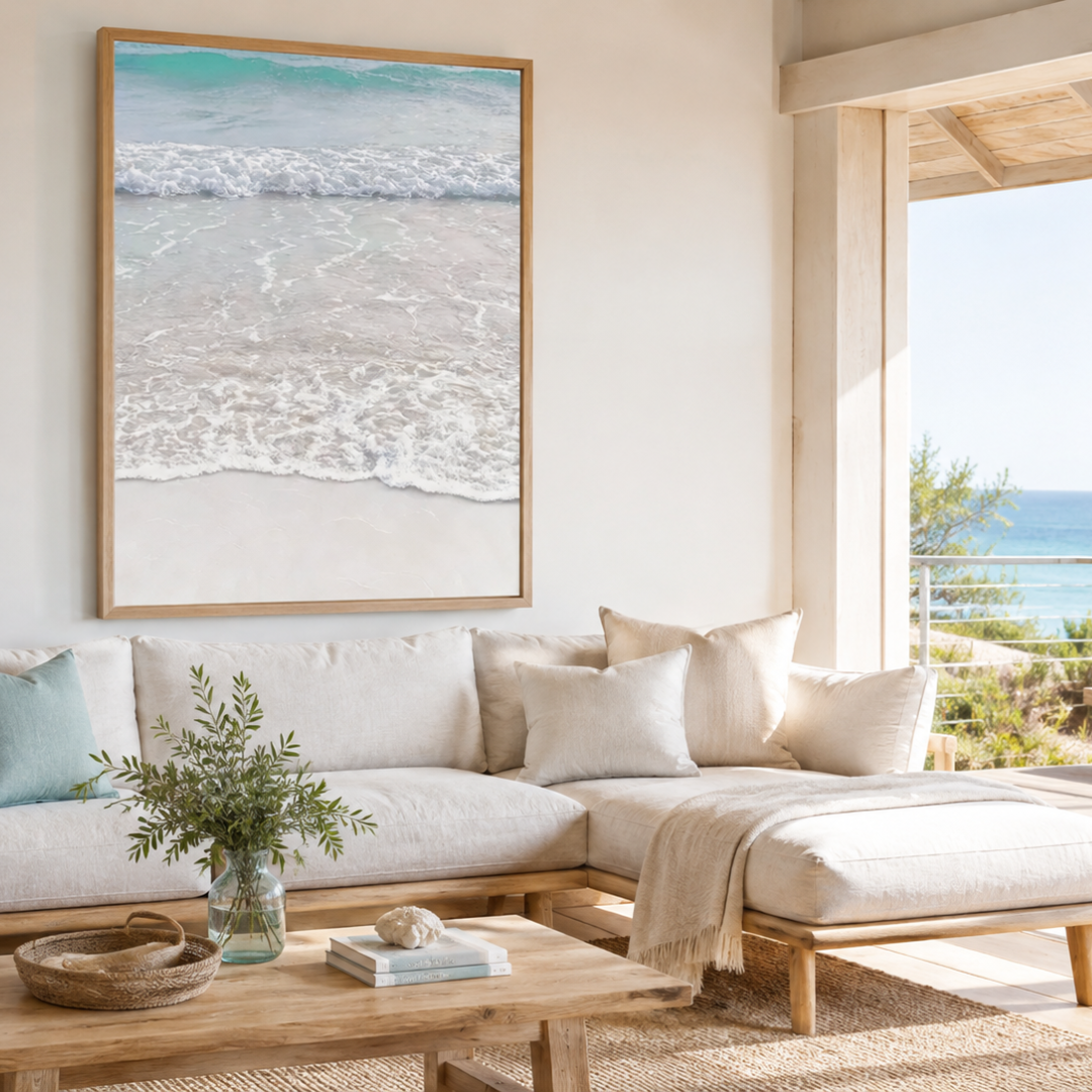 Soft Ocean Waves Coastal Canvas Print