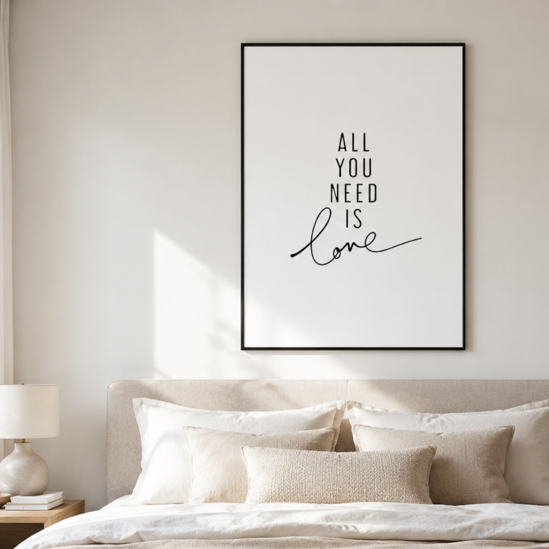 All You Need Is Love Minimalist Canvas Print