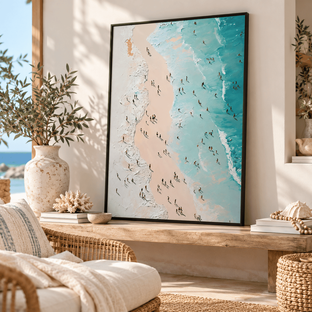 Turquoise Tides Beachscape Canvas Print