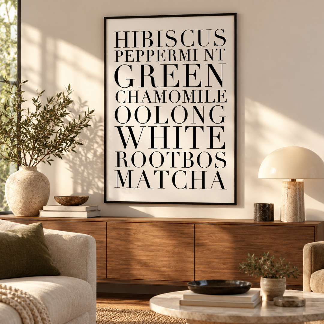 Tea House Typography Canvas Print