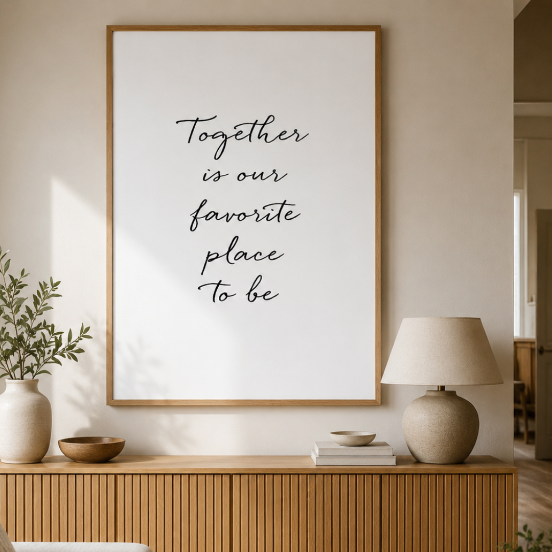 Together Is Our Favourite Place Typography Canvas Print