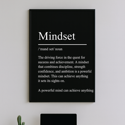 Black Minimalist Inspirational ''Success" Quote Print