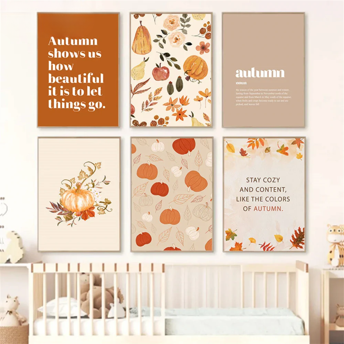 Hello Fall Pumpkin & Leaves Autumn Canvas Print
