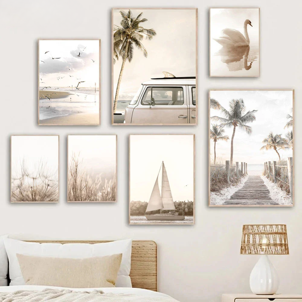 Beige Coastal Nature Canvas