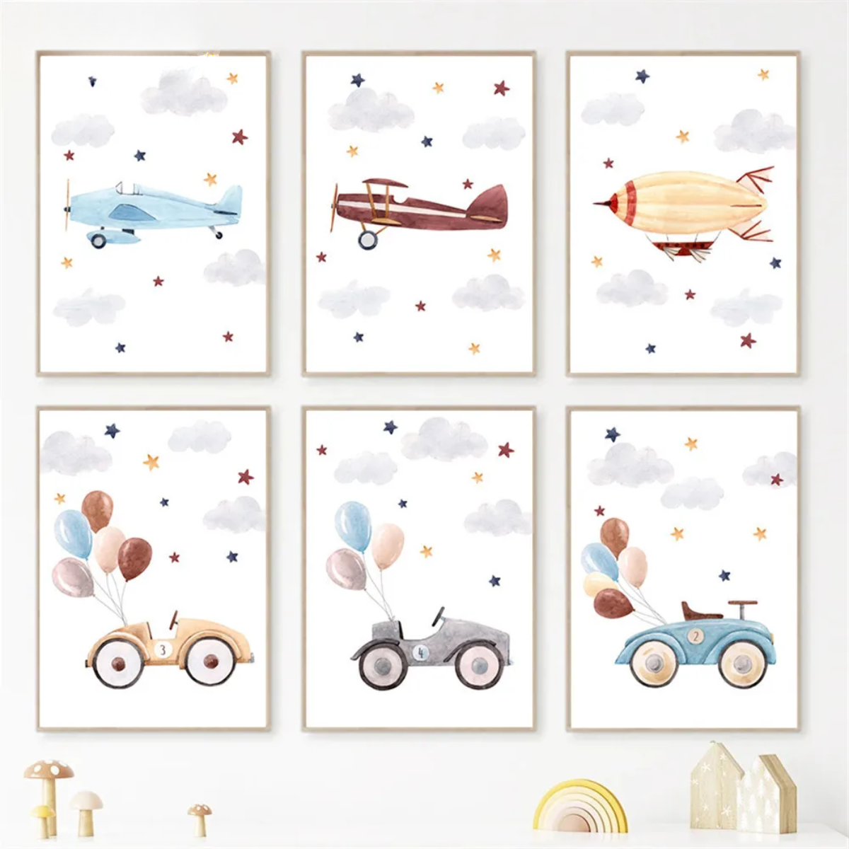 Kids Cartoon Vehicles Canvas