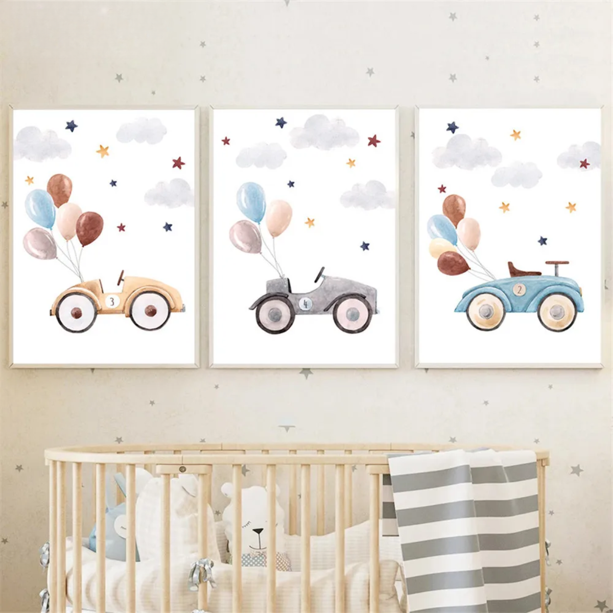 Kids Cartoon Vehicles Canvas