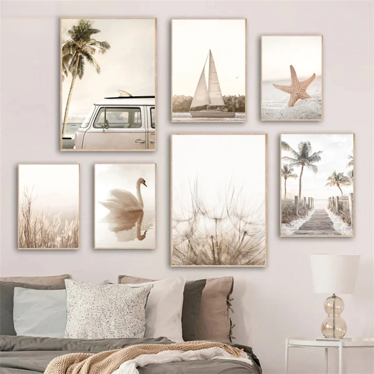 Beige Coastal Nature Canvas