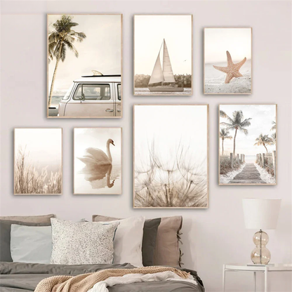Beige Coastal Nature Canvas
