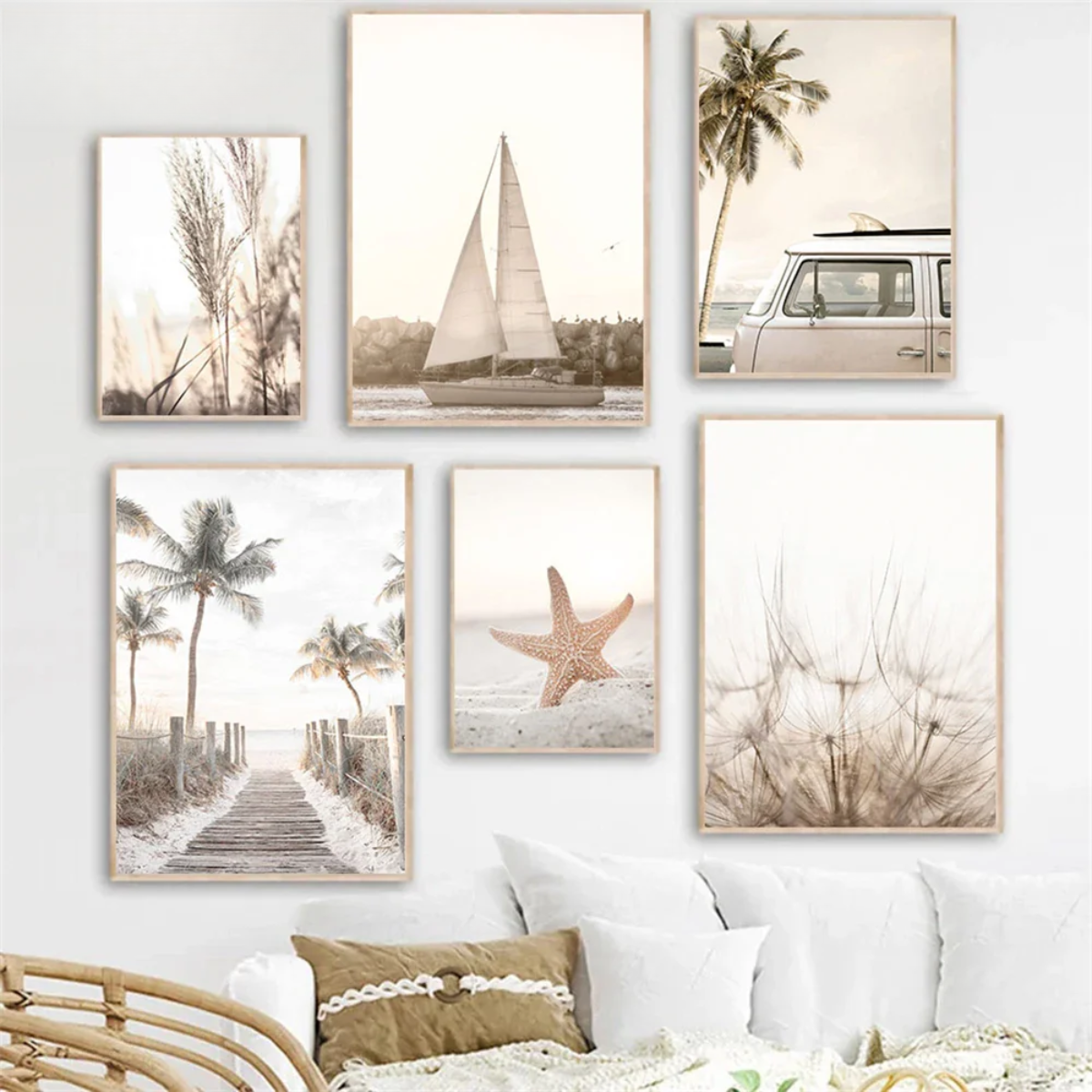Beige Coastal Nature Canvas