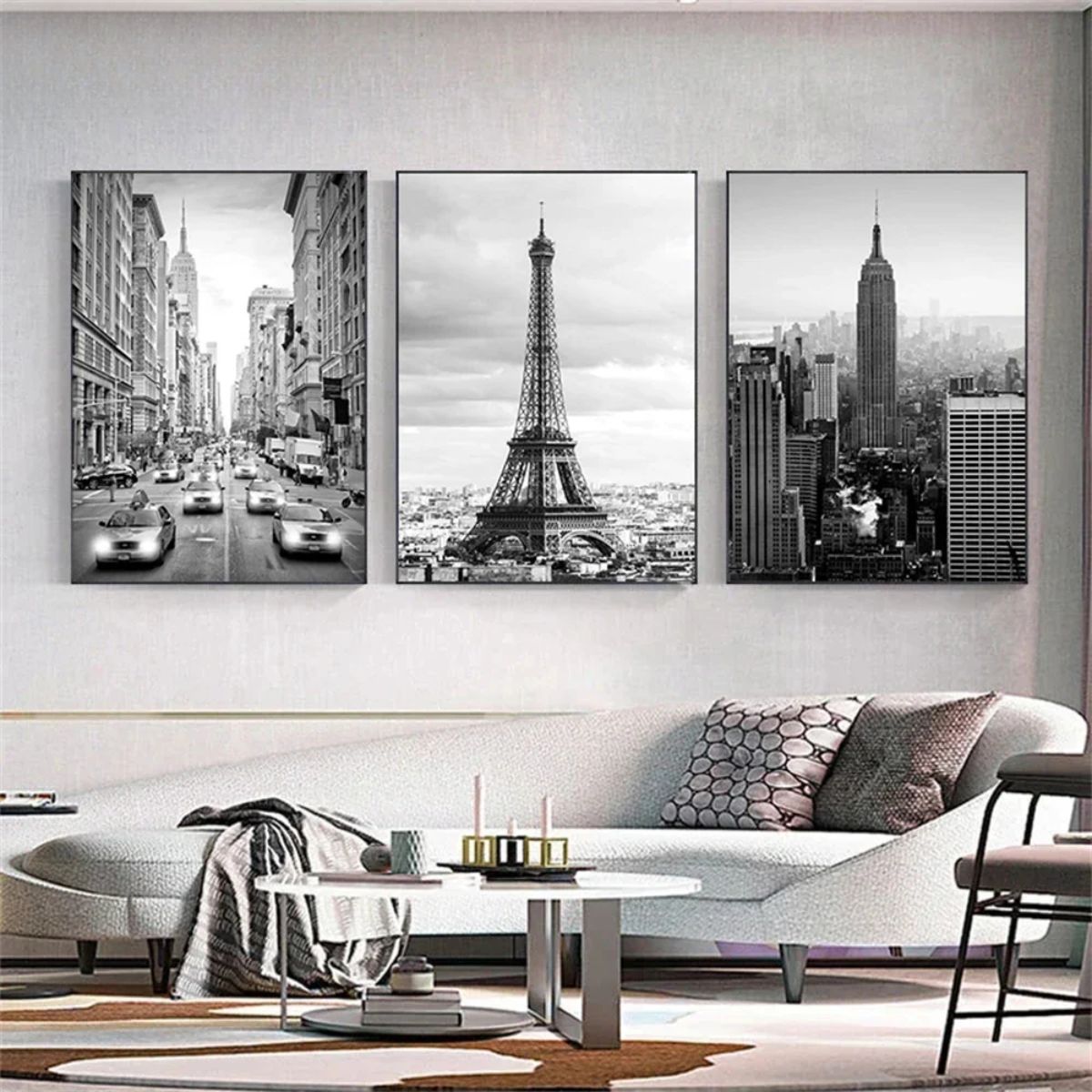 Cityscapes New York & Paris Canvas