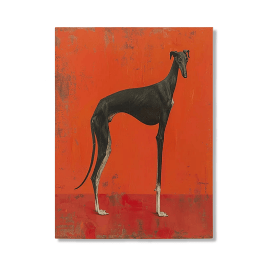 Black Greyhound Minimalist Canvas Print
