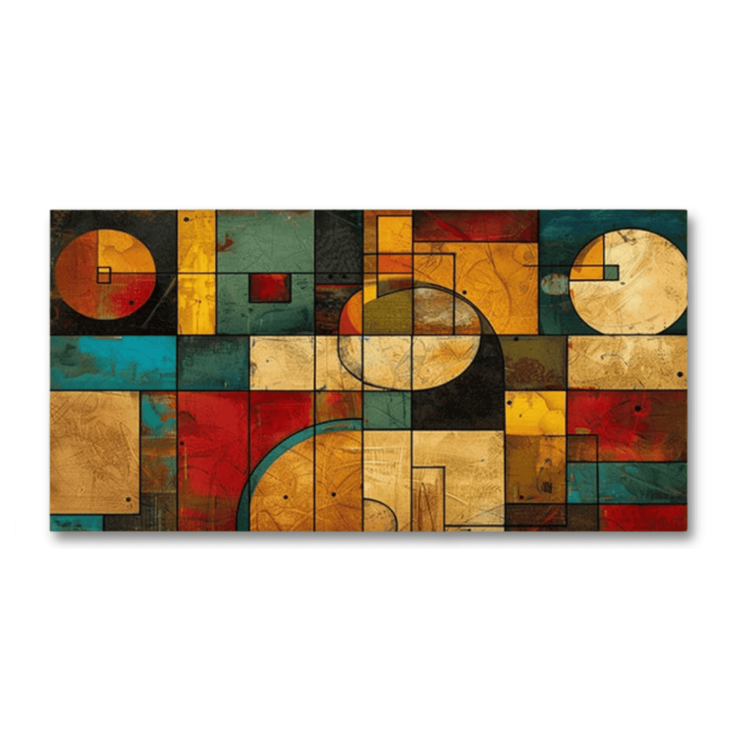 Geometric Abstract Colourful Cubic Canvas Print