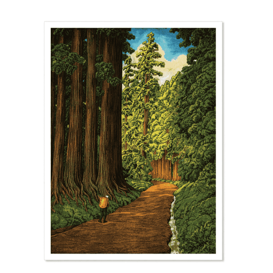 Japanese Forest Path "Road to Nikko" By Kawase Hasui