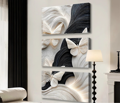 Abstract Butterfly Canvas - Set Of 3