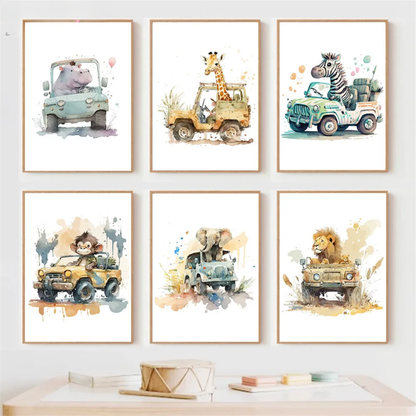Jungle Animals Nursery Canvas