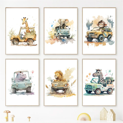 Jungle Animals Nursery Canvas