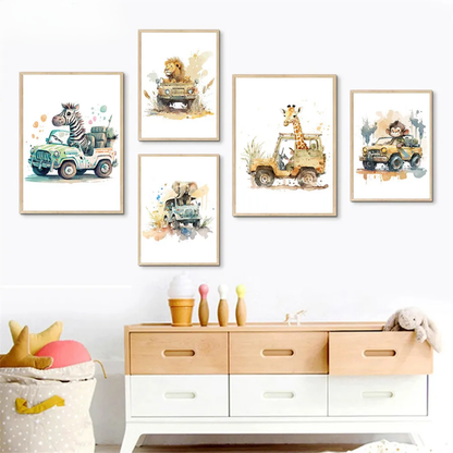 Jungle Animals Nursery Canvas