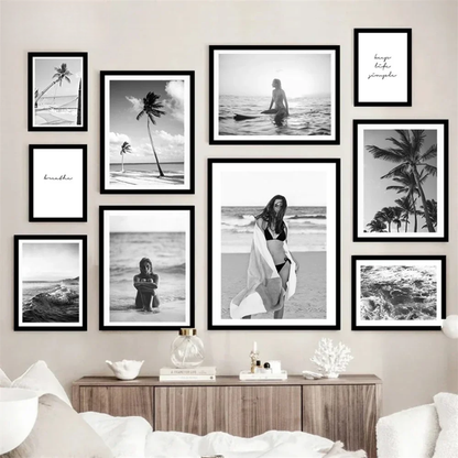 Coconut Palms & Beach Canvas