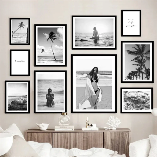 Coconut Palms & Beach Canvas