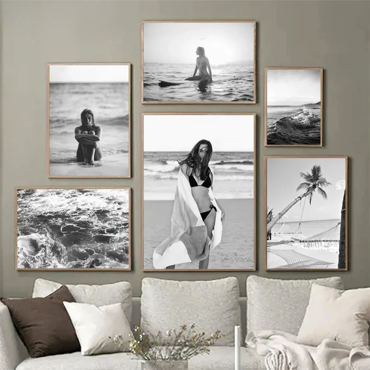 Coconut Palms & Beach Canvas