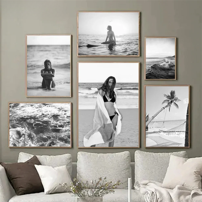 Coconut Palms & Beach Canvas