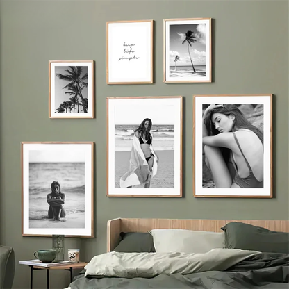 Coconut Palms & Beach Canvas