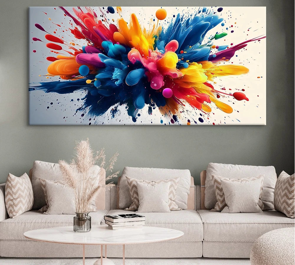 Colourful Smoke Abstract Canvas - Set Of 3