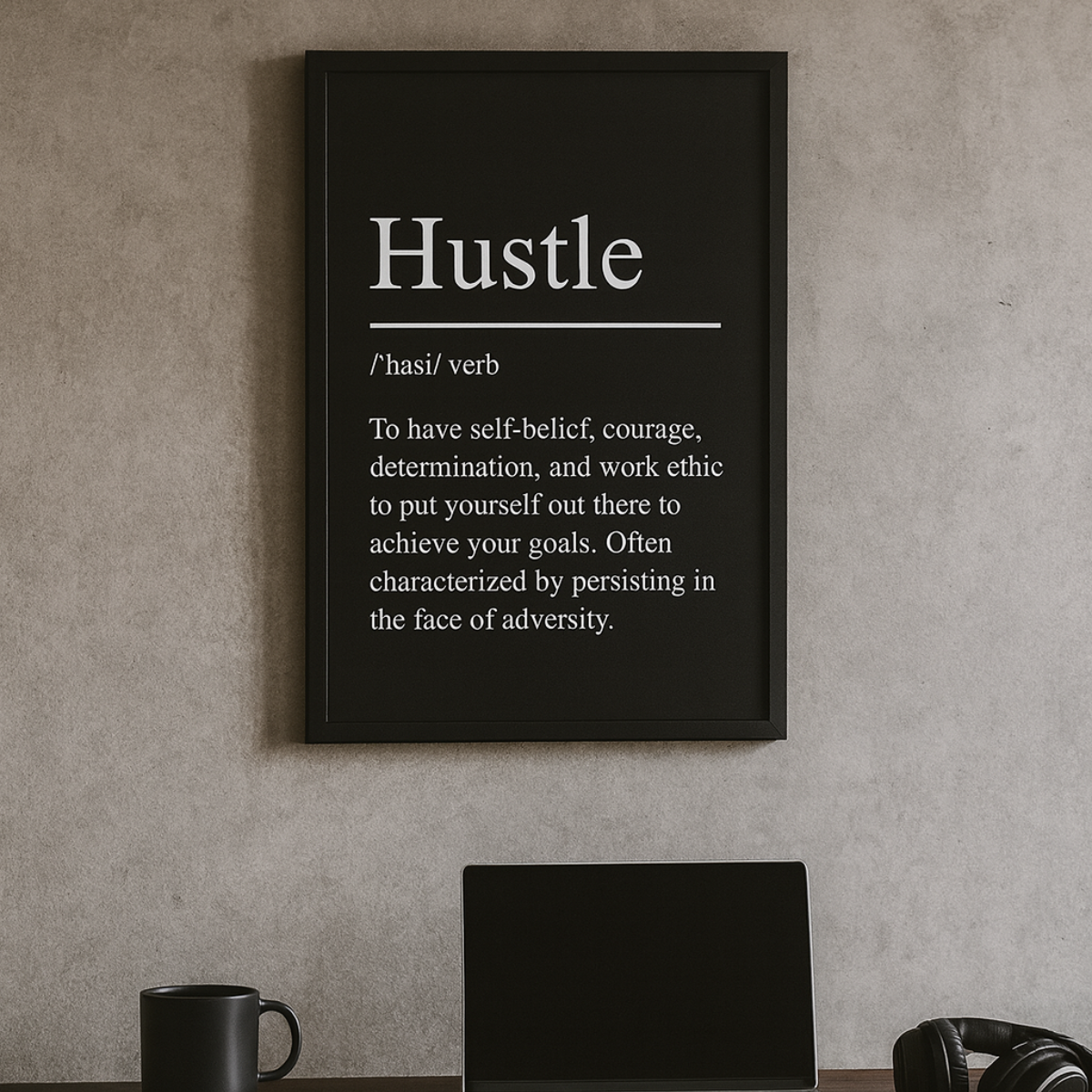 Black Minimalist Inspirational ''Success" Quote Print