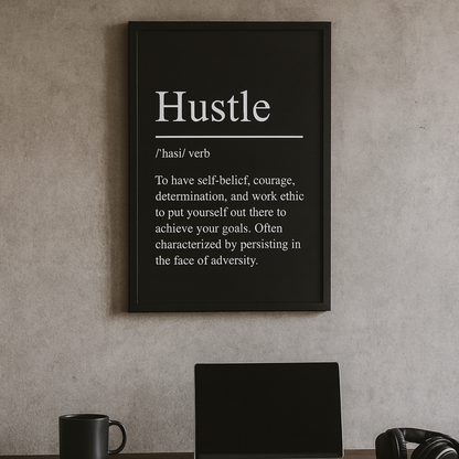 Black Minimalist Inspirational ''Success" Quote Print