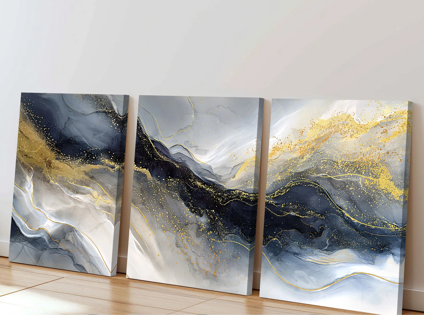 Abstract Brushstroke Texture Canvas - Set Of 3