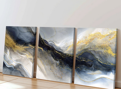 Abstract Brushstroke Texture Canvas - Set Of 3