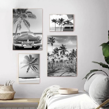 Starfish Beach & Palm Coastal Canvas Print