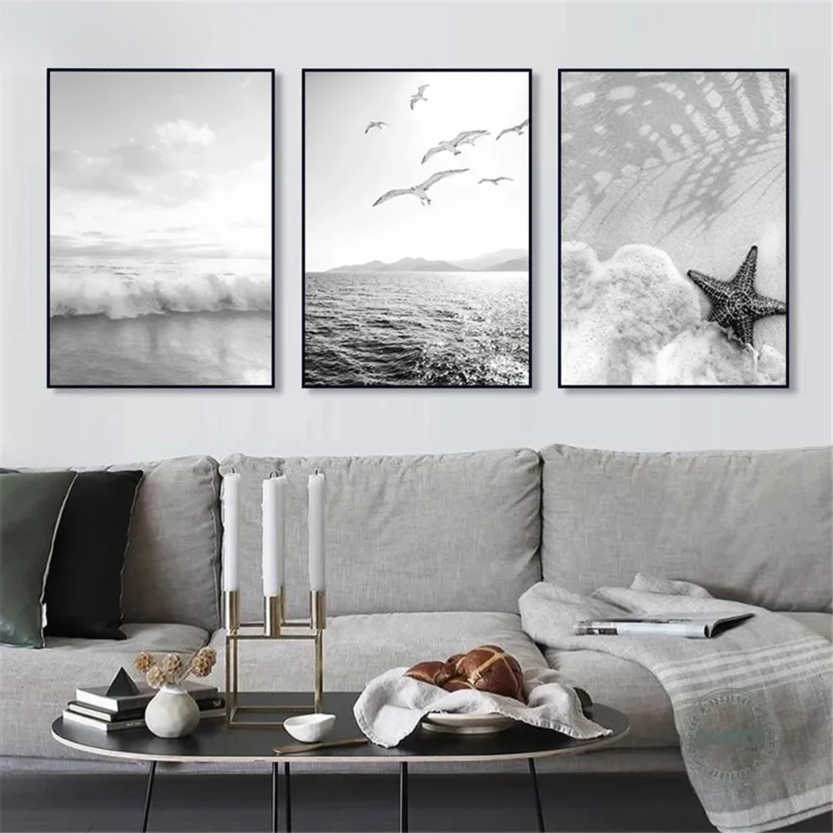 Starfish Beach & Palm Coastal Canvas Print