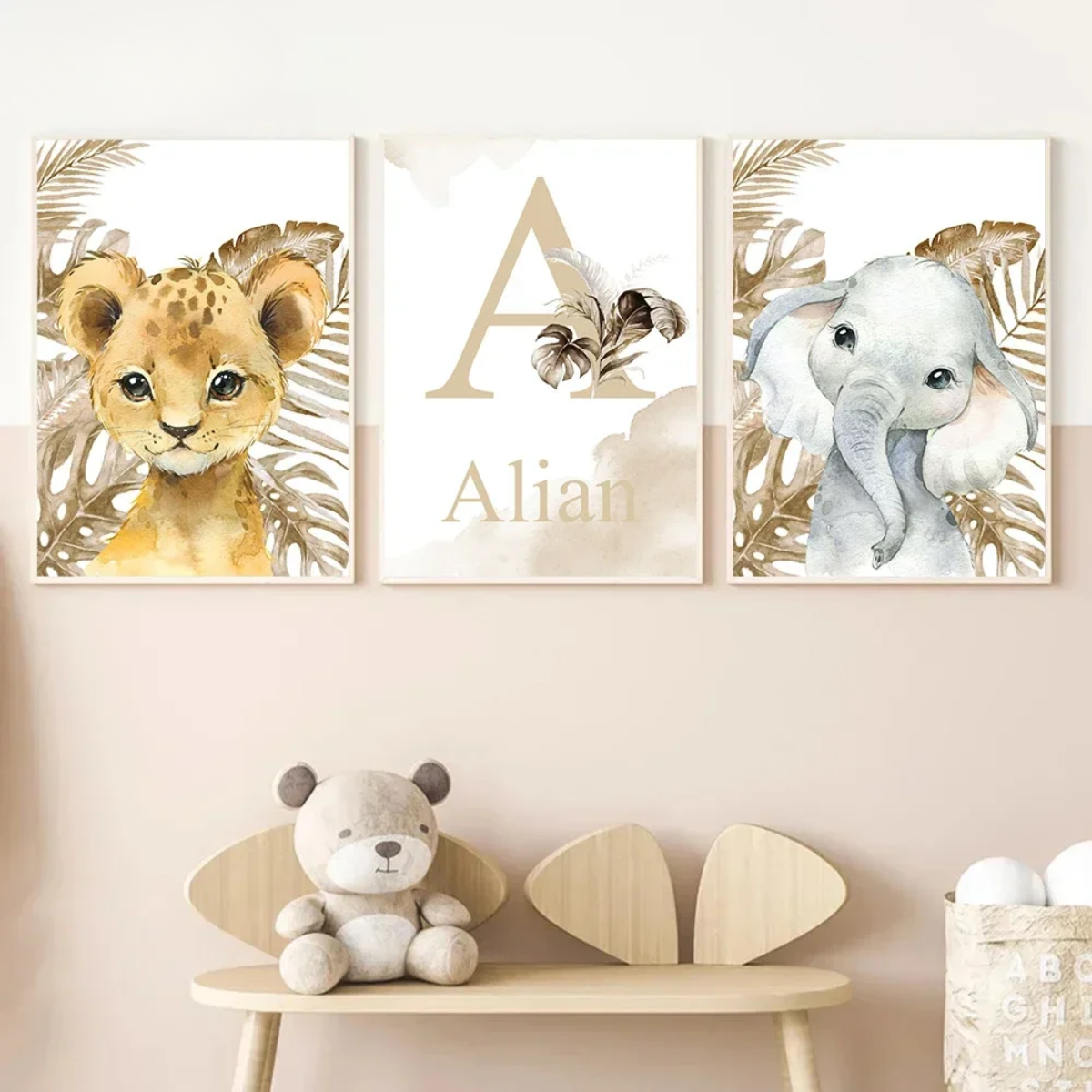 Cute Jungle Animals Kids Canvas Print